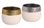 Picture of 2 Asst Gold and Silver Rim Cache Pot 4.5"