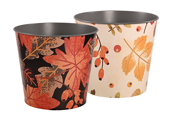 Picture of 2 Asst Fall Leaves Pot Cover 6"