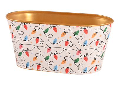 Picture of Festive Lights Oval Planter 12.75"