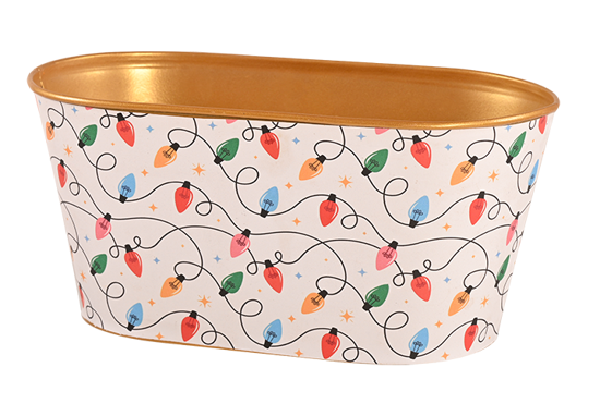 Picture of Festive Lights Oval Planter 12.75"