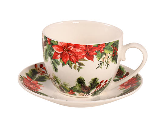 Picture of Poinsettia Teacup/Saucer