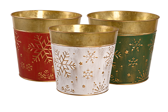 Picture of 3 Asst Snowflake Pot Cover 4.5"