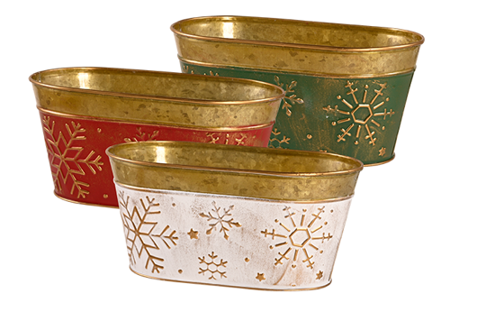 Picture of 3 Asst Snowflake Oval Planter 8.5"