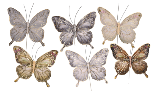Picture of 6 Asst Soft Metallic Butterfly Pick