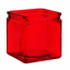 Picture of 4" Square Glass Vase  - Ruby