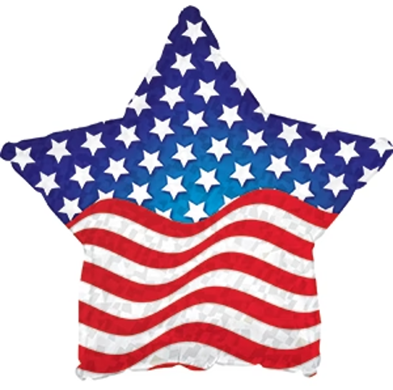 Picture of 17" 2-Sided Foil Balloon: Patriotic Star