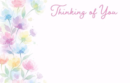 Picture of Thinking of You Pastel Floral Enclosure Card (PACK 50)