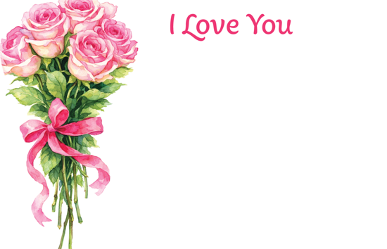 Picture of I Love You Bouquet Enclosure Card (Pack 50)