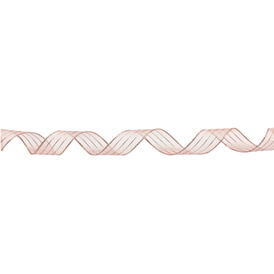 Picture of #3 Striped Chiffon Ribbon - Peach