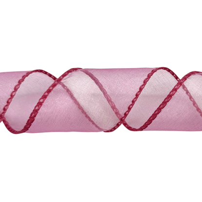 Picture of #9 Deluxe Sheer Wired Ribbon - Azalea