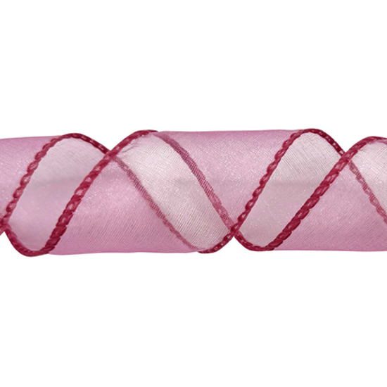 Picture of #9 Deluxe Sheer Wired Ribbon - Azalea