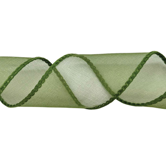 Picture of #40 Wired Edge Sheer Ribbon - Basil