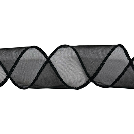 Picture of #40 Wired Edge Sheer Ribbon - Black