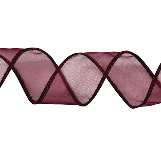 Picture of #40 Wired Edge Sheer Ribbon - Burgundy