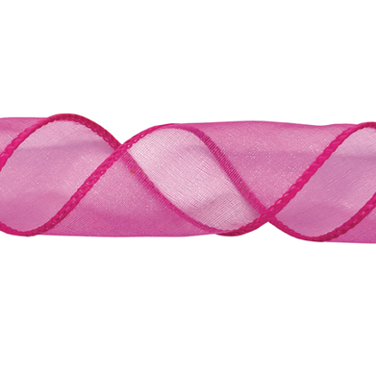 Picture of #40 Wired Edge Sheer Ribbon - Hot Pink