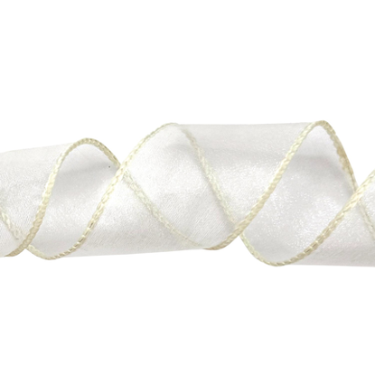 Picture of #40 Wired Edge Sheer Ribbon - Ivory