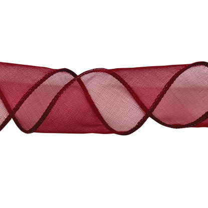 Picture of #40 Wired Edge Sheer Ribbon - Madame Red