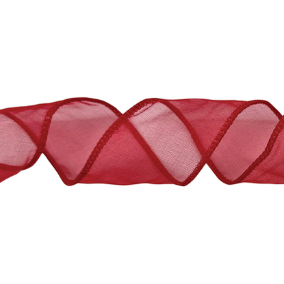 Picture of #40 Wired Edge Sheer Ribbon - Red