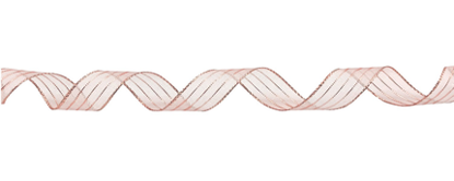 Picture of #3 Striped Chiffon Ribbon - Peach