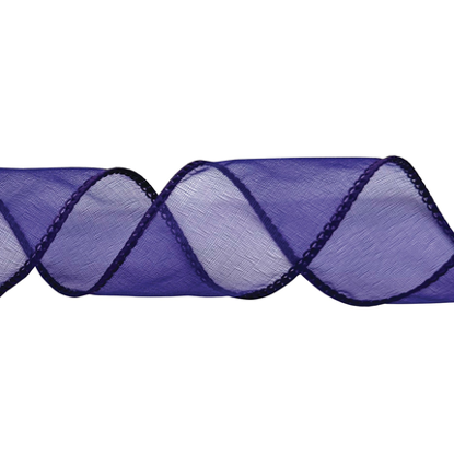 Picture of #40 Wired Edge Chiffon Ribbon - Purple