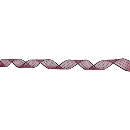 Picture of #3 Striped Chiffon Ribbon - Burgundy