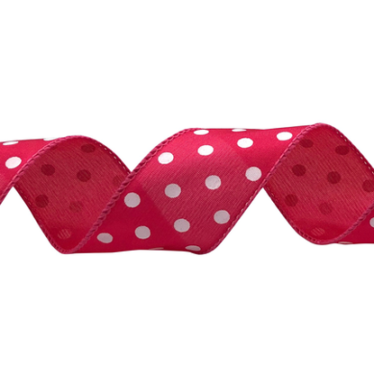 Picture of #9 Deluxe Wired Dots Ribbon - Fuchsia