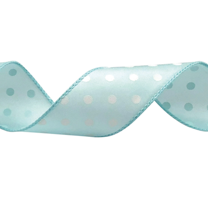Picture of #9 Deluxe Wired Dots Ribbon - Mineral Ice
