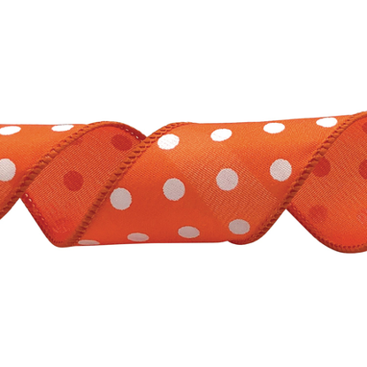 Picture of #9 Deluxe Wired Dots Ribbon - Orange