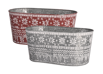 Picture of 2 Assorted Nordic Oval Planter 8"